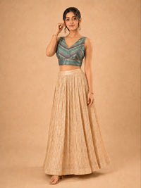 Brocade Multi Matching Lines Blouse