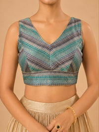 Brocade Multi Matching Lines Blouse