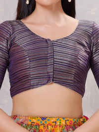 Tissue Striped Paan Neck Blouse