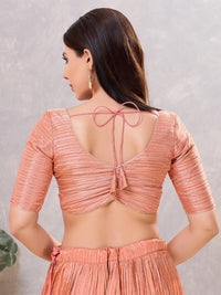 Tissue Striped Paan Neck Blouse