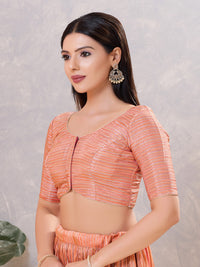 Tissue Striped Paan Neck Blouse