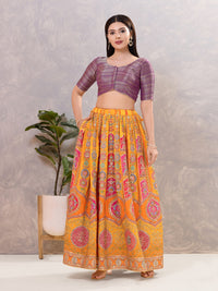 Tissue Striped Paan Neck Blouse