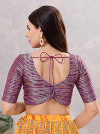 Tissue Striped Paan Neck Blouse