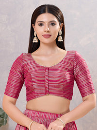 Tissue Striped Paan Neck Blouse
