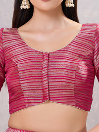 Tissue Striped Paan Neck Blouse