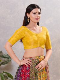Tissue Striped Paan Neck Blouse
