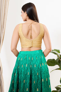 Tissue Butti Rouching Pattern Blouse