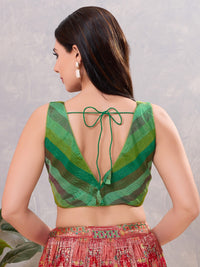 Tissue Stripe Zigzag Pattern Sleeveless Blouse
