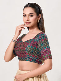 Diamond Brocade Multi Sweetheart Neck Blouse