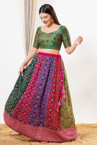 Diamond Brocade Multi Sweetheart Neck Blouse