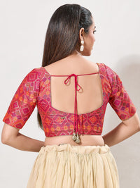 Diamond Brocade Multi Sweetheart Neck Blouse