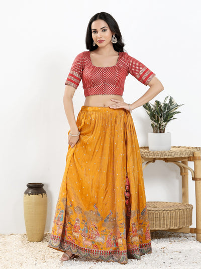 Border Sleeves Brocade Butti Blouse