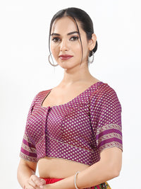 Border Sleeves Brocade Butti Blouse