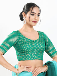 Border Sleeves Brocade Butti Blouse