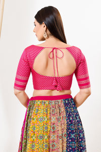 Border Sleeves Brocade Butti Blouse