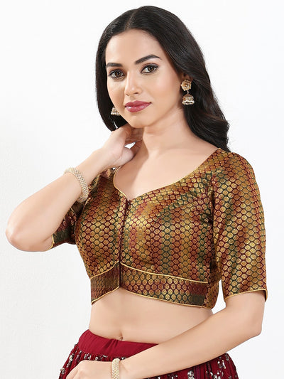 Multi Brocade Butti With Yoke Blouse