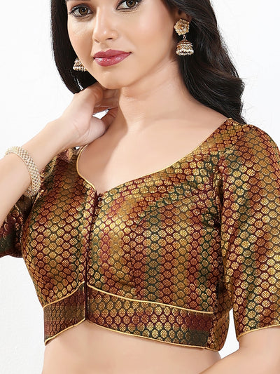 Multi Brocade Butti With Yoke Blouse
