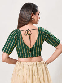Copper Zari Lines V Neck Blouse