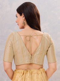 Copper Zari Lines V Neck Blouse