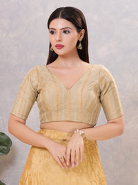 Copper Zari Lines V Neck Blouse