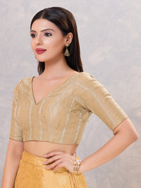 Copper Zari Lines V Neck Blouse