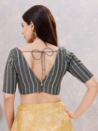 Copper Zari Lines V Neck Blouse