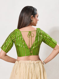 Copper Zari Lines V Neck Blouse