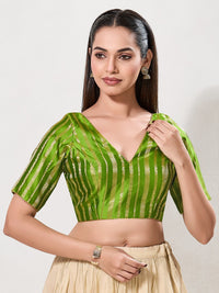 Copper Zari Lines V Neck Blouse
