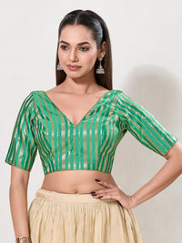 Copper Zari Lines V Neck Blouse