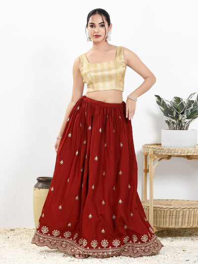 Metallic Multi Round Neck Sleeveless Blouse
