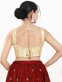 Metallic Multi Round Neck Sleeveless Blouse