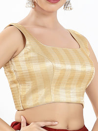 Metallic Multi Round Neck Sleeveless Blouse