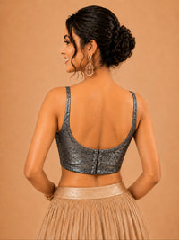 Velvet Sleeveless Round Neck Blouse
