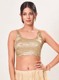 Velvet Sleveless Round Neck Blouse