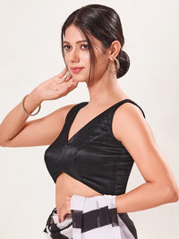 Gajji Silk Essential V Neck Sleeveless Blouse