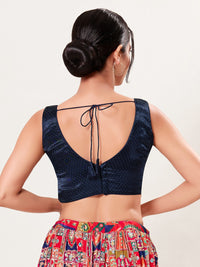 Gajji Silk Essential V Neck Sleeveless Blouse