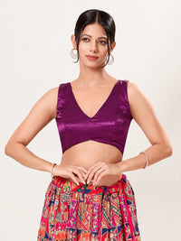 Gajji Silk Essential V Neck Sleeveless Blouse