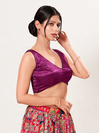 Gajji Silk Essential V Neck Sleeveless Blouse