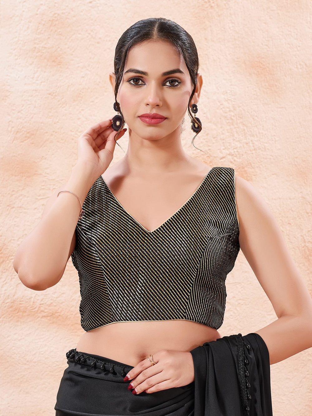 Brocade Pleated Festive Blouse