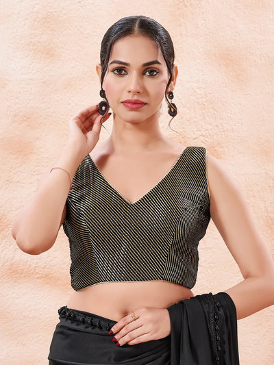 Brocade Pleated Festive Blouse