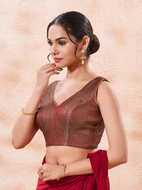 Brocade Pleated Festive Blouse