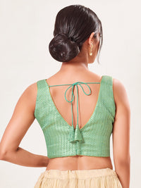 Brocade Pleated Festive Blouse