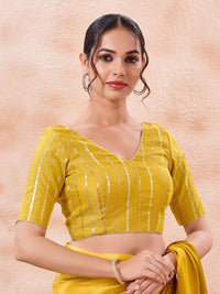 Stripe Brocade V Neck Blouse