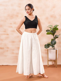 Cotton Threadwork V Neck Blouse