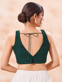 Cotton Threadwork V Neck Blouse