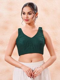 Cotton Threadwork V Neck Blouse