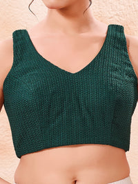 Cotton Threadwork V Neck Blouse
