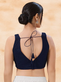 Cotton Threadwork V Neck Blouse