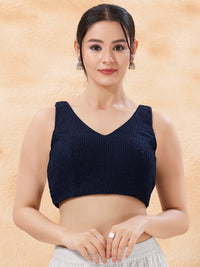 Cotton Threadwork V Neck Blouse