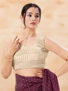 Cotton Zari Threadwork V Neck Blouse